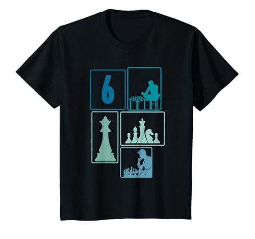 6. Geburtstag Schach 6 Jahre Jungs Retro Schach Spieler T-Shirt von Retro Geburtstag Schach Jungs Männer Geschenk