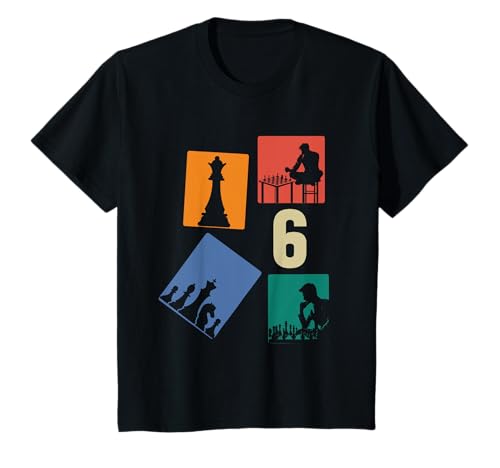 6. Geburtstag Schach 6 Jahre Jungs Retro Schach Spieler T-Shirt von Retro Geburtstag Schach Jungs Männer Geschenk
