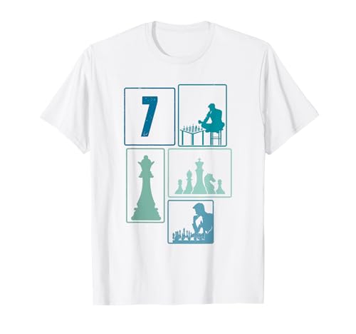 7. Geburtstag Schach 7 Jahre Jungs Retro Schach Spieler T-Shirt von Retro Geburtstag Schach Jungs Männer Geschenk