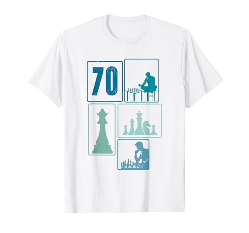 70. Geburtstag Schach 70 Jahre Männer Retro Schach Spieler T-Shirt von Retro Geburtstag Schach Jungs Männer Geschenk