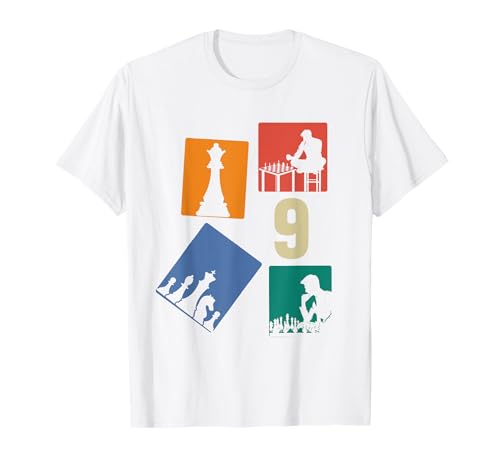9. Geburtstag Schach 9 Jahre Jungs Retro Schach Spieler T-Shirt 9. Geburtstag Schach 9 Jahre Jungs Retro Schach Spieler T-Shirt von Retro Geburtstag Schach Jungs Männer Geschenk