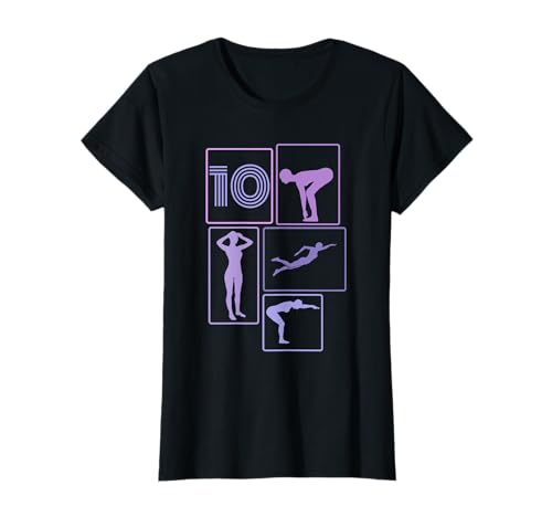 10. Geburtstag Schwimmen 10 Jahre Mädchen Retro Schwimmerin T-Shirt von Retro Geburtstag Schwimmen Mädchen Frauen Geschenk