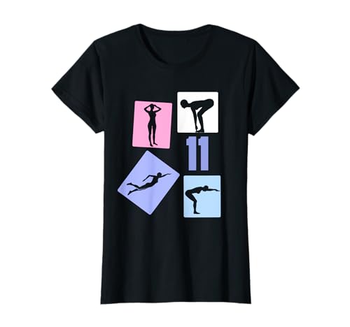 11. Geburtstag Schwimmen 11 Jahre Mädchen Retro Schwimmerin T-Shirt von Retro Geburtstag Schwimmen Mädchen Frauen Geschenk