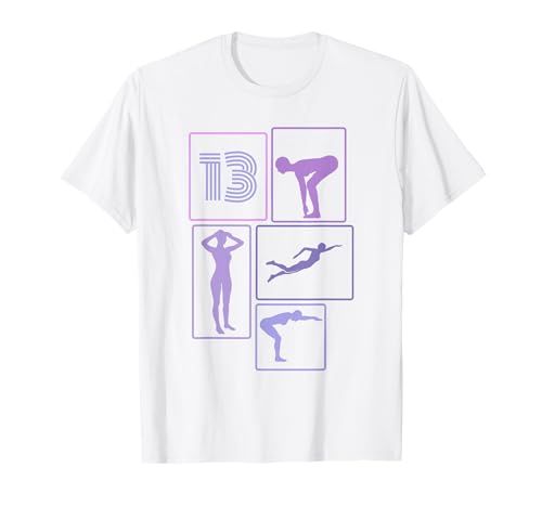 13. Geburtstag Schwimmen 13 Jahre Mädchen Retro Schwimmerin T-Shirt von Retro Geburtstag Schwimmen Mädchen Frauen Geschenk