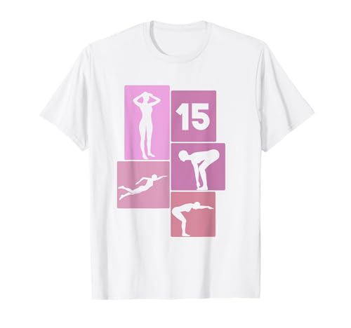 15. Geburtstag Schwimmen 15 Jahre Mädchen Retro Schwimmerin T-Shirt von Retro Geburtstag Schwimmen Mädchen Frauen Geschenk