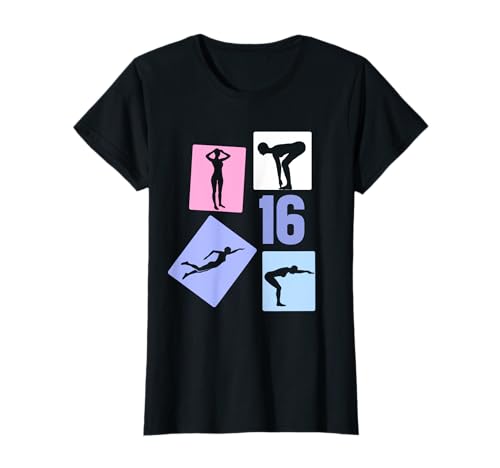 16. Geburtstag Schwimmen 16 Jahre Mädchen Retro Schwimmerin T-Shirt von Retro Geburtstag Schwimmen Mädchen Frauen Geschenk