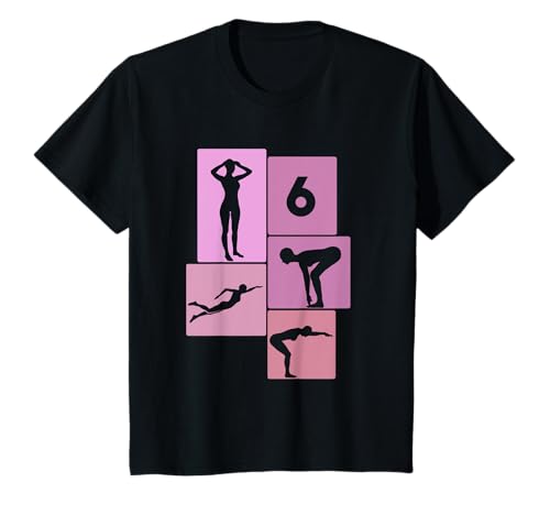6. Geburtstag Schwimmen 6 Jahre Mädchen Retro Schwimmerin T-Shirt von Retro Geburtstag Schwimmen Mädchen Frauen Geschenk