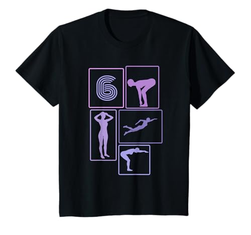 6. Geburtstag Schwimmen 6 Jahre Mädchen Retro Schwimmerin T-Shirt von Retro Geburtstag Schwimmen Mädchen Frauen Geschenk