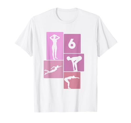 6. Geburtstag Schwimmen 6 Jahre Mädchen Retro Schwimmerin T-Shirt von Retro Geburtstag Schwimmen Mädchen Frauen Geschenk