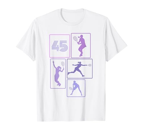 45. Geburtstag Tennis 45 Jahre Frauen Retro Spielerin T-Shirt 45. Geburtstag Tennis 45 Jahre Frauen Retro Spielerin T-Shirt von Retro Geburtstag Tennis Mäddchen Frauen Geschenk