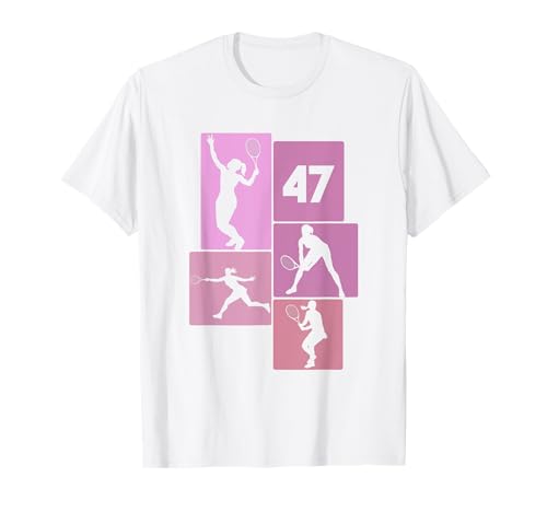 47. Geburtstag Tennis 47 Jahre Frauen Retro Spielerin T-Shirt 47. Geburtstag Tennis 47 Jahre Frauen Retro Spielerin T-Shirt von Retro Geburtstag Tennis Mäddchen Frauen Geschenk