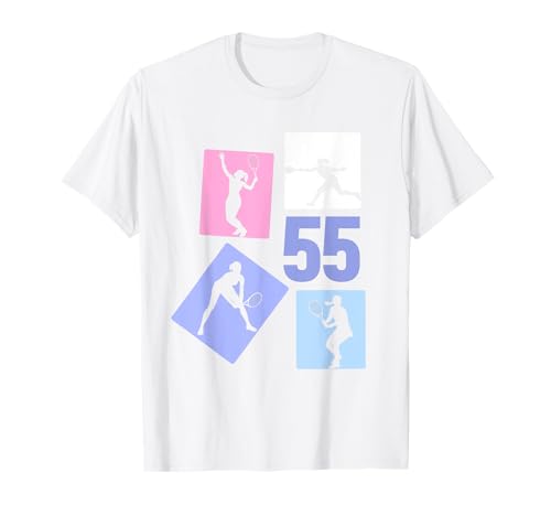 55. Geburtstag Tennis 55 Jahre Frauen Retro Spielerin T-Shirt 55. Geburtstag Tennis 55 Jahre Frauen Retro Spielerin T-Shirt von Retro Geburtstag Tennis Mäddchen Frauen Geschenk
