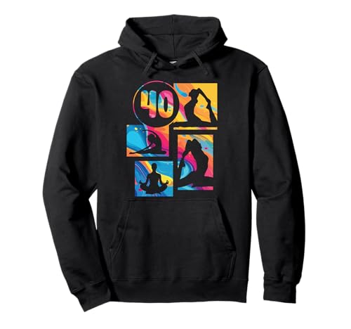 40. Geburtstag Yoga 40 Jahre Frauen Retro Namaste Pullover Hoodie von Retro Geburtstag Yoga Mädchen Frauen Geschenk