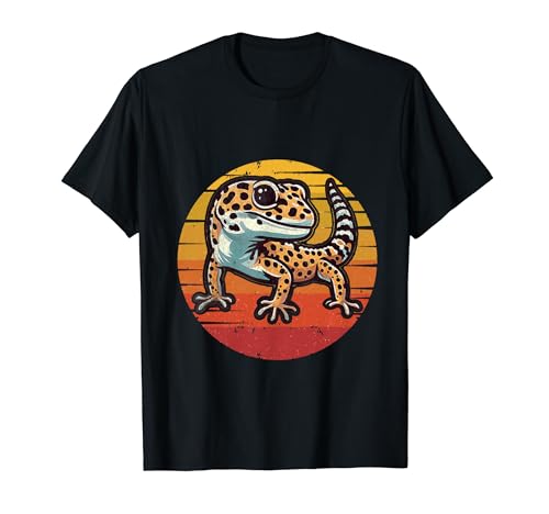 Vintage Leopard Gecko T-Shirts Damen Kinder Jungen Jugend Mädchen Herren T-Shirt von Retro Gecko Leopard Lizard Gifts Retile Lovers Tee