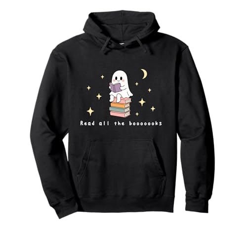 Retro-Geist Lesen Bücher Bücherwurm Literarisches Mädchen Pullover Hoodie von Retro Ghost Reading Books Literary Girl Halloween