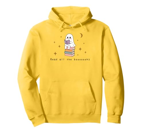 Retro-Geist Lesen Bücher Bücherwurm Literarisches Mädchen Pullover Hoodie von Retro Ghost Reading Books Literary Girl Halloween
