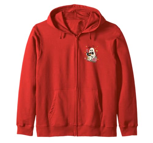 Retro-Geister Lesen Bücher Bücherwurm Literarisches Mädchen Kapuzenjacke von Retro Ghost Reading Books Literary Girl Halloween