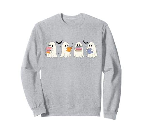 Retro-Geister Lesen Bücher Bücherwurm Literarisches Mädchen Sweatshirt von Retro Ghost Reading Books Literary Girl Halloween
