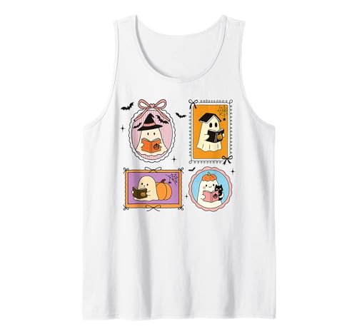 Retro-Geister Lesen Bücher Bücherwurm Literarisches Mädchen Tank Top von Retro Ghost Reading Books Literary Girl Halloween