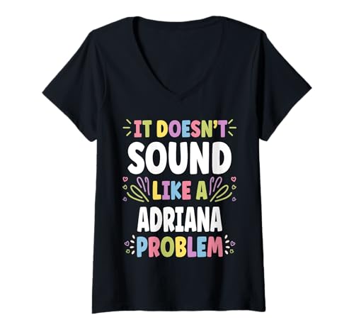 Damen Adriana Personalized Women's Gift Custom Adriana T-Shirt mit V-Ausschnitt Damen Adriana Personalized Women's Gift Custom Adriana T-Shirt mit V-Ausschnitt von Retro Gift For Women Gift For ADRIANA