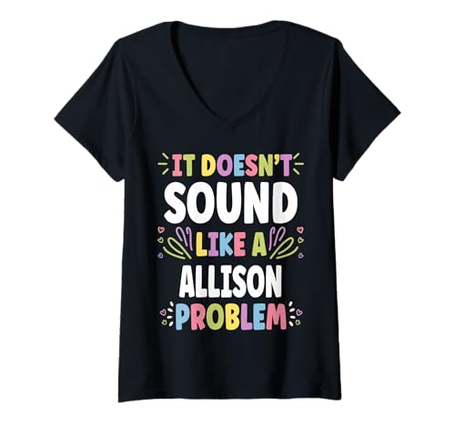 Damen Allison Personalized Women's Gift Custom Allison T-Shirt mit V-Ausschnitt Damen Allison Personalized Women's Gift Custom Allison T-Shirt mit V-Ausschnitt von Retro Gift For Women Gift For ALLISON