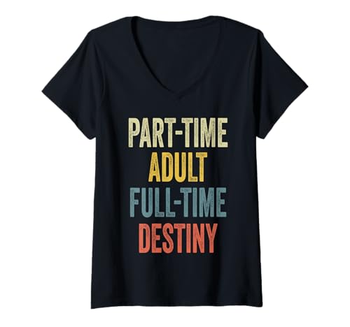Damen Destiny Personalized Retro Girls Part-Time Destiny Name T-Shirt mit V-Ausschnitt von Retro Gift For Women Gift For DESTINY