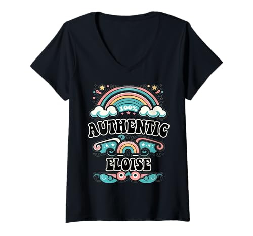 Damen Eloise 100% Authentic Cute Retro Girls Eloise Name T-Shirt mit V-Ausschnitt Damen Eloise 100% Authentic Cute Retro Girls Eloise Name T-Shirt mit V-Ausschnitt von Retro Gift For Women Gift For ELOISE