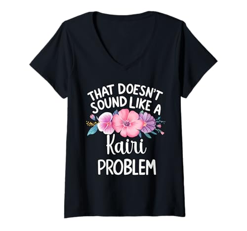 Damen Kairi Personalized Cute Flower Girls Kairi Name T-Shirt mit V-Ausschnitt Damen Kairi Personalized Cute Flower Girls Kairi Name T-Shirt mit V-Ausschnitt von Retro Gift For Women Gift For Kairi