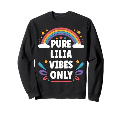 Lilia Vibes Only Cute Retro Girls Lilia Name Sweatshirt von Retro Gift For Women Gift For LILIA