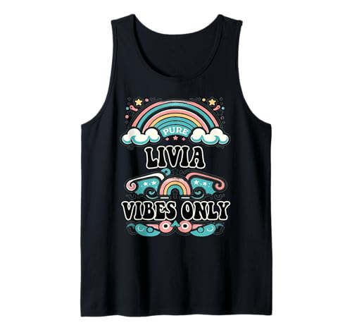 Livia Vibes Only Cute Retro Girls Livia Name Tank Top von Retro Gift For Women Gift For LIVIA