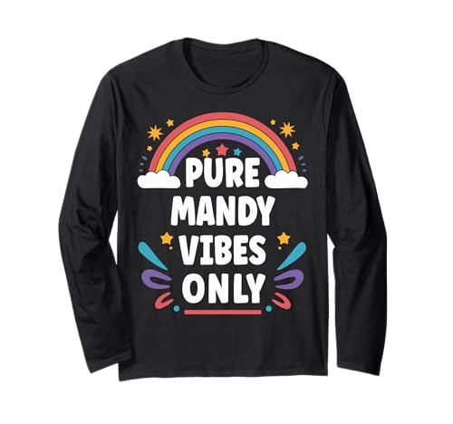 Mandy Vibes Only Cute Retro Girls Mandy Name Langarmshirt Mandy Vibes Only Cute Retro Girls Mandy Name Langarmshirt von Retro Gift For Women Gift For MANDY