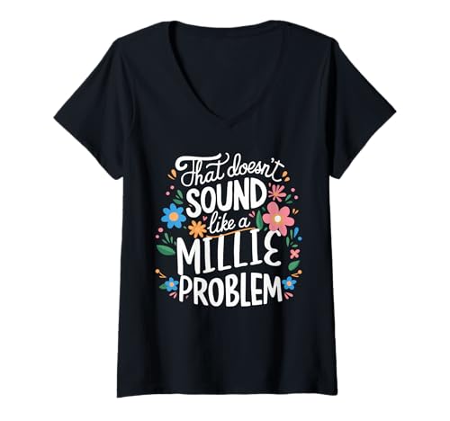 Damen Millie Personalized Cute Girls Millie Name T-Shirt mit V-Ausschnitt von Retro Gift For Women Gift For MILLIE