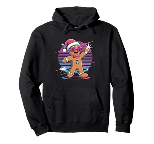 Retro 80er Jahre Lebkuchenmann Weihnachten Backen Damen Herren Pullover Hoodie von Retro Gingerbread Santa Hat Xmas Cookie