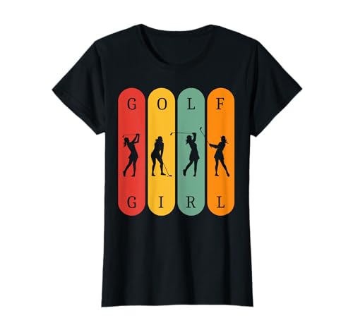 Golf Girl Retro Distressed Grafik für Mädchen Frauen T-Shirt von Retro Golf Girl Tee