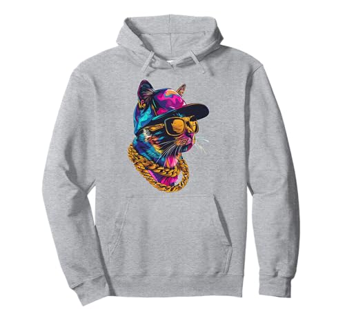 Coole Hip Hop Cat Urban Streetwear B-Boy Graffiti Pullover Hoodie von Retro Graffiti B-Boy Breakdance Urban Streetwear