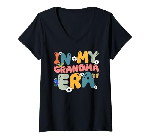 Damen In der Ära meiner Großmutter, fetziges Familienleben, Retro T-Shirt mit V-Ausschnitt von Retro Grandparent Grandmother Gifts Grandmom