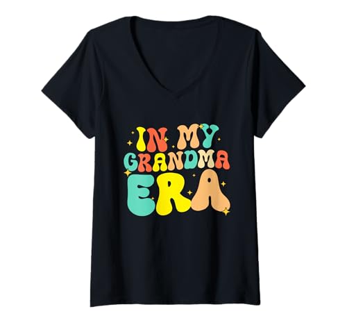 Damen In der Zeit meiner Großmutter, Großeltern, Humor, Stolze Nana, Großmutter T-Shirt mit V-Ausschnitt von Retro Grandparent Grandmother Gifts Grandmom