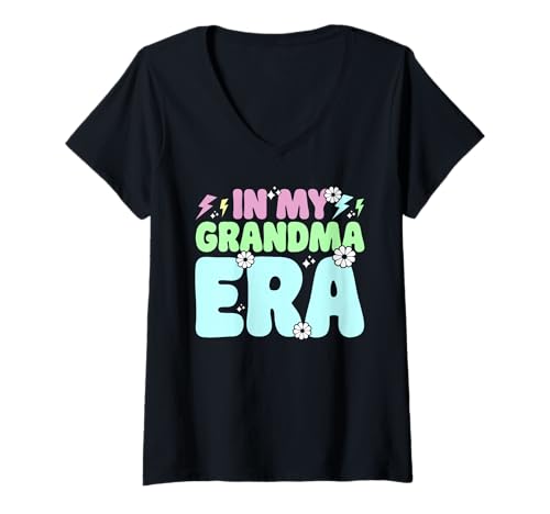 Damen In der Zeit meiner Großmutter, Großeltern, Humor, Stolze Nana, Großmutter T-Shirt mit V-Ausschnitt von Retro Grandparent Grandmother Gifts Grandmom