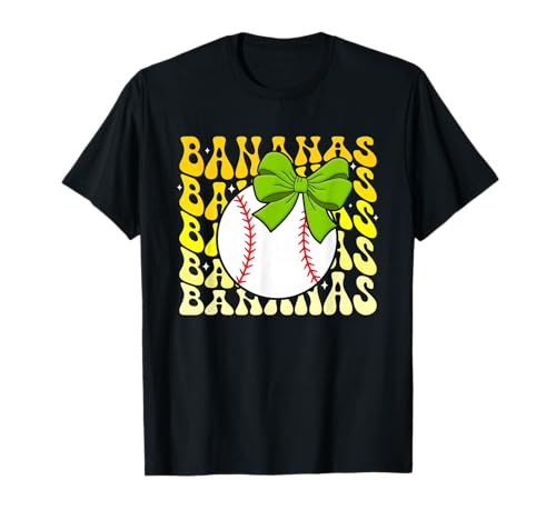 Retro Bananas Lovers Kokette Schleife für Männer Frauen Jungen Mädchen T-Shirt von Retro Groovy Bananas Lovers Coquette Bow Tees Gift
