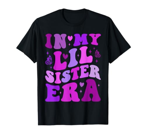 In My Lil Sister Era Ankündigung Schwangerschaft Little Sis Girls T-Shirt In My Lil Sister Era Ankündigung Schwangerschaft Little Sis Girls T-Shirt von Retro Groovy In My Big Sister Era Toddler Tee
