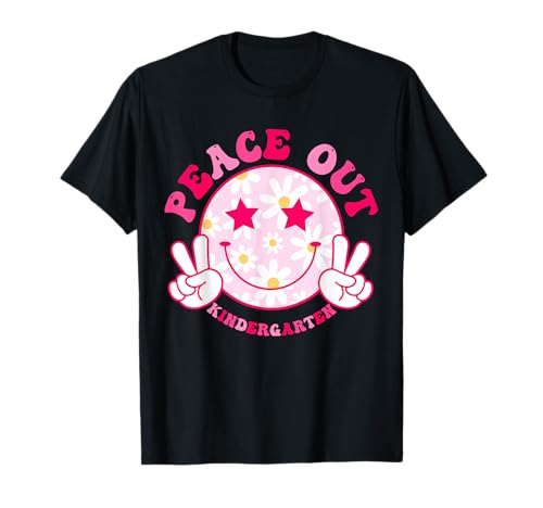Peace Out Kindergarten Jungen Mädchen Kindergarten Abschluss T-Shirt Peace Out Kindergarten Jungen Mädchen Kindergarten Abschluss T-Shirt von Retro Groovy Kindergarten Graduate 2025