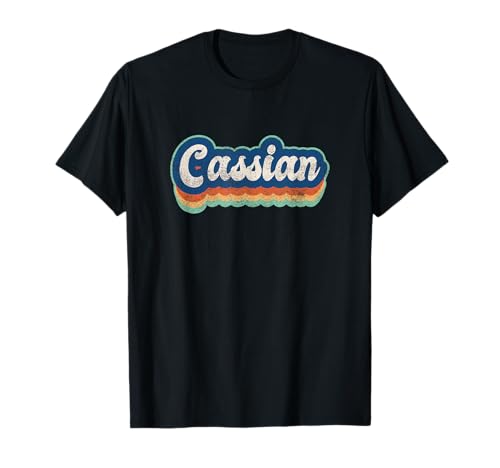 Cassian Vorname Boy Vintage Style 70er 80er Jahre Personalisiert T-Shirt von Retro Groovy Name Fathers Day outfit For Men