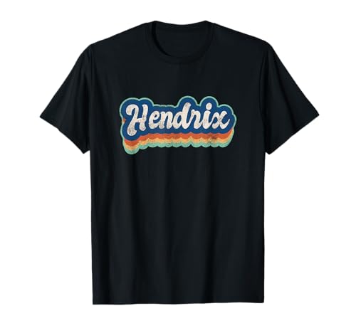 Hendrix Vorname Boy Vintage Style 70er 80er Jahre Personalisiert T-Shirt von Retro Groovy Name Fathers Day outfit For Men