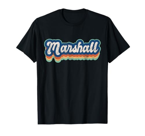 Marshall Vorname Boy Vintage Style 70er 80er Jahre Personalisiert T-Shirt von Retro Groovy Name Fathers Day outfit For Men