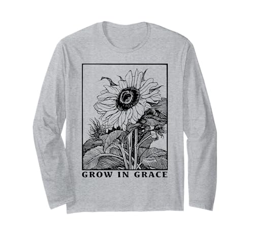 Grow In Grace Sonnenblume Christliche Grafik für Mädchen und Frauen Langarmshirt Grow In Grace Sonnenblume Christliche Grafik für Mädchen und Frauen Langarmshirt von Retro Grow In Grace Sunflower Tee
