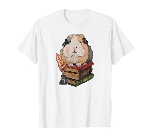 Niedliches Meerschweinchen sitzt auf Büchern Grafik Lesen Männer Frauen T-Shirt Niedliches Meerschweinchen sitzt auf Büchern Grafik Lesen Männer Frauen T-Shirt von Retro Guinea Pig Books Apparel