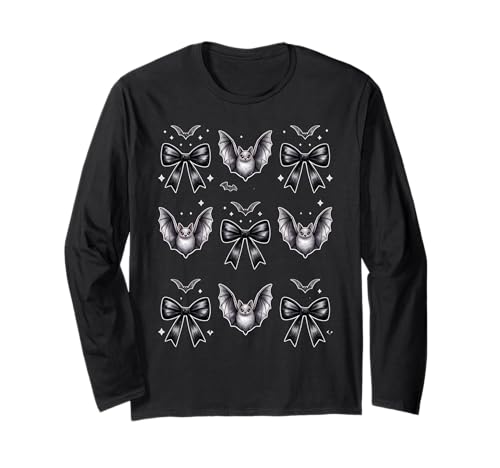 Halloween Bat Coquette Bow Halloween Bat Coquette Bows Women Langarmshirt von Retro Halloween Bat Coquette Bows