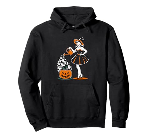 Retro Halloween Pinup Hexe 1950er Stil Gruseliges Pin-Up Girl Pullover Hoodie Retro Halloween Pinup Hexe 1950er Stil Gruseliges Pin-Up Girl Pullover Hoodie von Retro Halloween Pinup Witch Pumpkin Ghost Costume