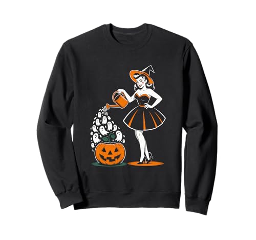 Retro Halloween Pinup Hexe 1950er Stil Gruseliges Pin-Up Girl Sweatshirt Retro Halloween Pinup Hexe 1950er Stil Gruseliges Pin-Up Girl Sweatshirt von Retro Halloween Pinup Witch Pumpkin Ghost Costume