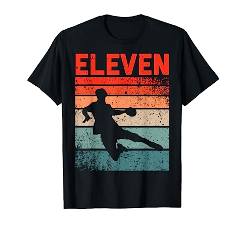 11. Geburtstag Retro Handball 11 Jahre alt Junge Mädchen T-Shirt von Retro Handball Player Birthday Designs